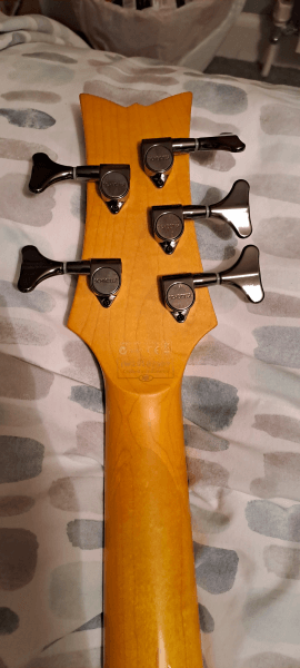 Schecter diamond series stiletto extreme 5, jack leads & gator hard case